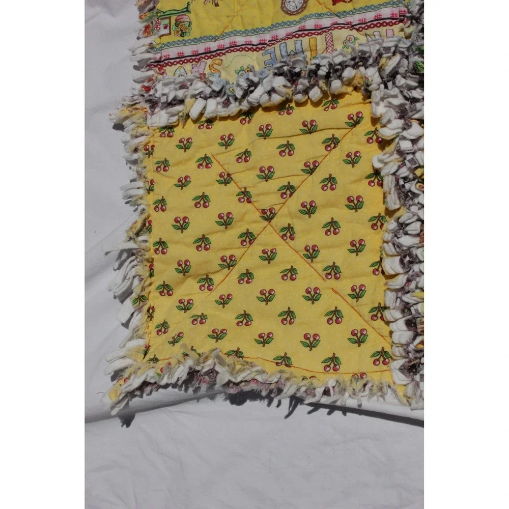 Cottage Core Denim Flannel Plaid's Rag Quilt,Granny Core Scrappy Rag Quilt 60x42